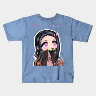 Nezuko kamado chibi cute Kids T-Shirt